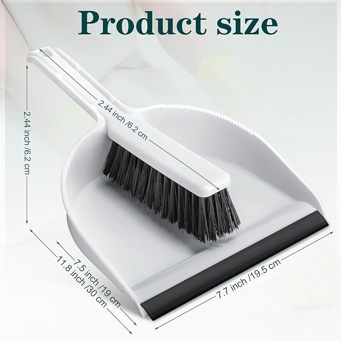 Zubebe 6 Pcs Mini Dustpan and Brush Set, Small Broom and Dustpan Set Small Cleaning Brush Portable Hand Broom Set for Home Office Kitchen Table Desktop Floor Cleaning Supplies