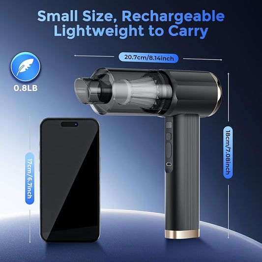 Smart Handheld Vacuum Cleaner, Black, 24000Pa Suction Power, 50 min Run time, 5-in-1 Multifunction Design, Dual Sensor chip, brushless Motor