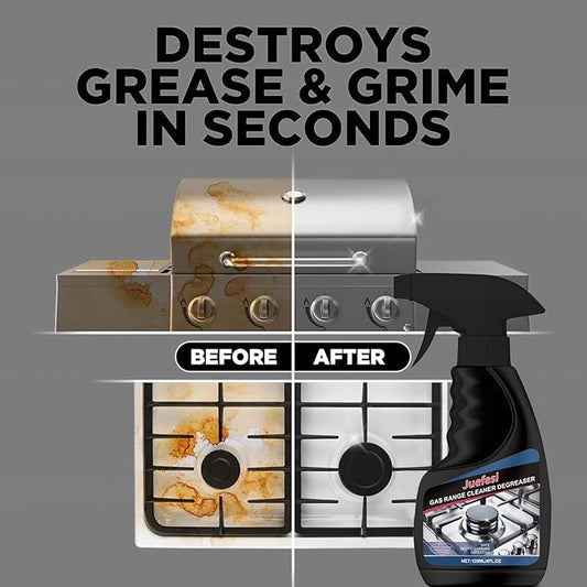Gas Range Cleaner Degreaser,Effective Clean Up Kitchen Oil Stains,Grease & Grime Remover, Kitchen Cooktop Cleaning Spray, 4FL.OZ
