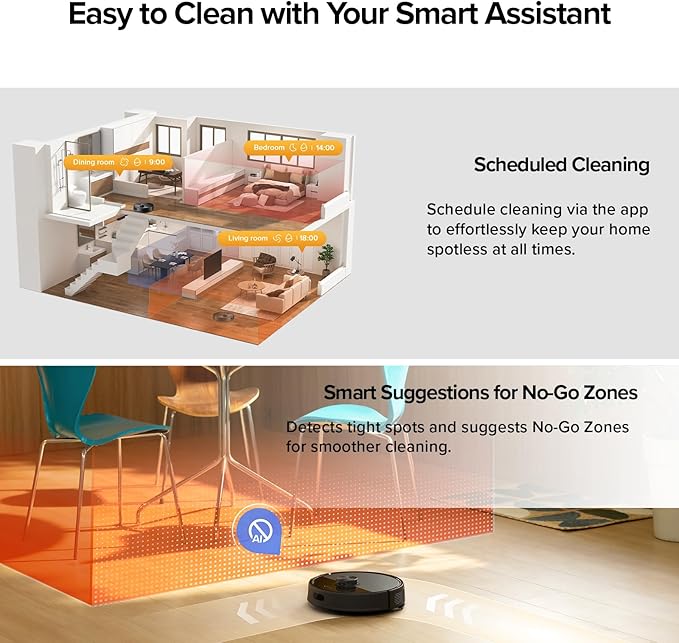 roborock Q7 M5+ Robot Vacuum and Mop, Upgraded from Q5 Max+, Up to 7-9 Weeks Self-Empty, 10000Pa Suction, Dual Anti-Tangle System for Pet Hair & Carpet, PreciSense LiDAR Navigation, App Control, Black