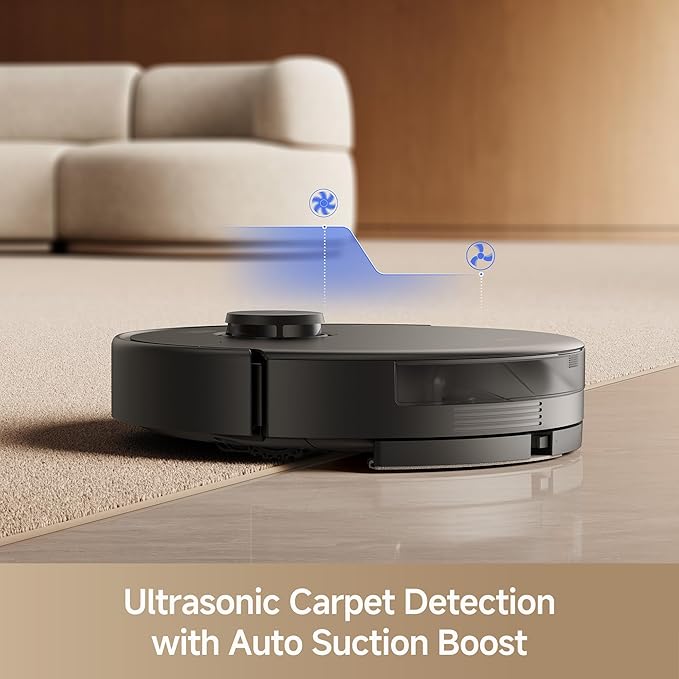 Mova E30 Pro Plus Robot Vacuum, 19000Pa Suction, DuoRoller Brush Anti-Tangle, Self-Emptying 90-Day Hands-Free, Extendable Side Brush for Edge Cleaning, App & Voice Control