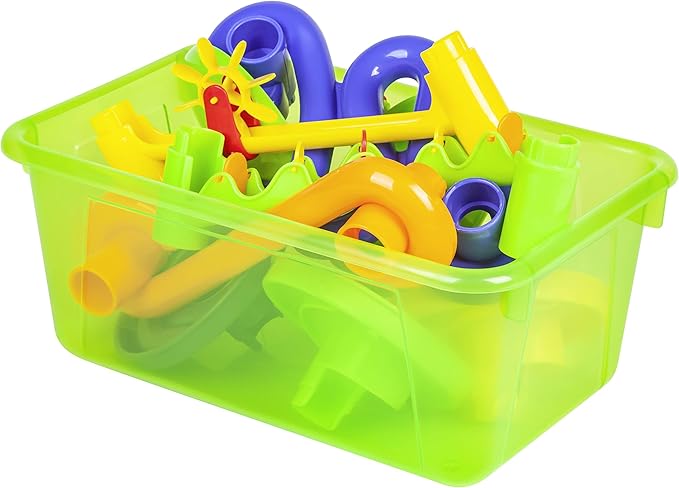 Storex Small Cubby Bin, 12.2 x 7.8 x 5.1 Inches, Candy Green, 5-Pack (62477U05C)