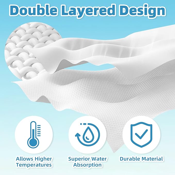 LOVECO 6 Pack Large Bonnets (Rectangle) Steam Mop Pads Compatible with Dupray Steam Cleaner & awasky Steam Cleaner, etc, Reusable Washable Steam Cleaner Accessories for Multi-Surface