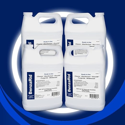 Professional Mold Killer Fungicide Kills Aspergillus Niger (Black Mold) H5N1 Pack | Multi-Purpose Fungicide, Mildewstat, Disinfectant, Virucide | EPA Reg. | 4 Gal Set