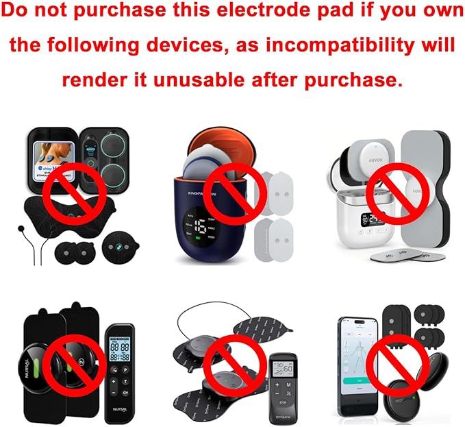 Wireless TENS Unit Electrode Pads Combo Set – 8-Pack Multi-Size Electrodes, Reusable & Latex-Free Replacement Pads for Wireless TENS Units, 3.5mm Snap Connectors (for Multi-Site Pain Relief)