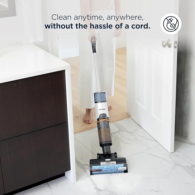Shark | Wet Dry Vacuum Cleaner | Vacuum and Mop Combo | HydroVac MessMaster | 3-in-1 Self-Cleaning + Powerful Suction | 2 Brushrolls & 2 Solutions Included | Hardwood Floor & Area Rug Cleaner | AW261