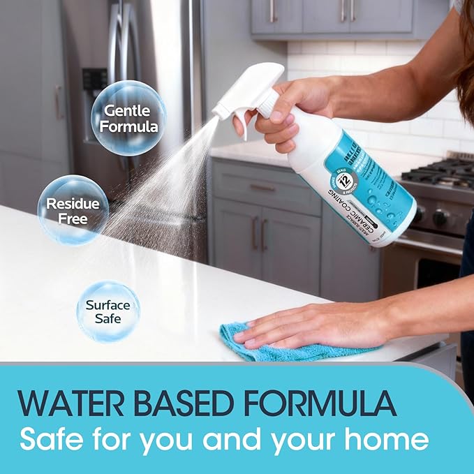 Ceramic Coating Spray for Stainless Steel & Glass - Fingerprint & Water-Spot Repellent, Long-Lasting Surface Protection for Kitchen & Bath (500ml)