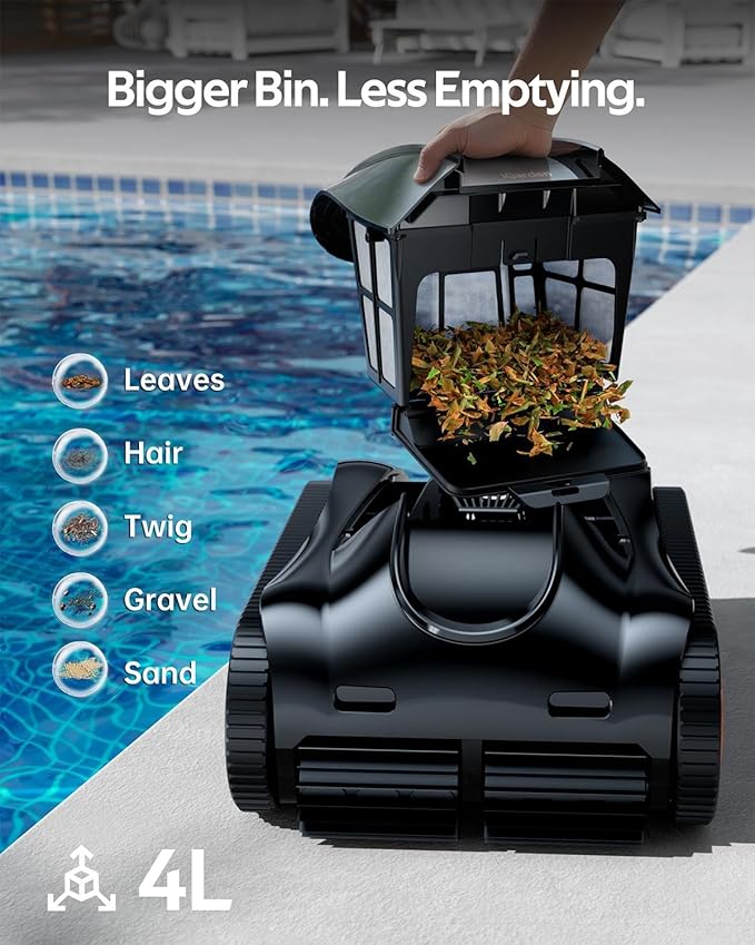(2025 Upgrade) iGarden Pool Cleaner K80, 8H-Runtime, Robotic Cordless Pool Vacuum for Inground Pools, Smart Navigation, Touchscreen, 5810GPH Turbo Suction, 4L Debris Basket, Auto-Parking