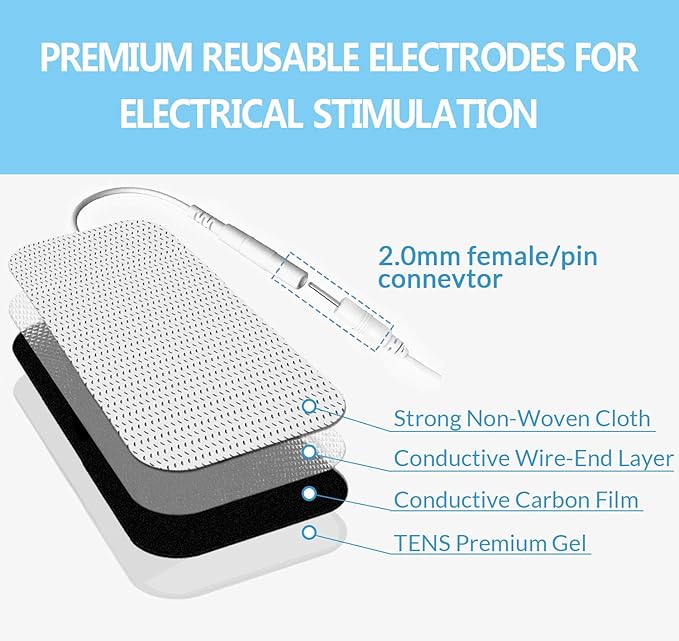 TENS Unit Pads 2X4 20 Pcs Replacement Pads Electrode Patches for Electrotherapy