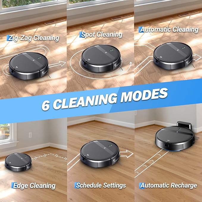 Robot Vacuum and Mop Combo, App/Alexa Control, Smart Robot Vacuum Cleaner, Ultra-Thin, Automatic Recharge Robotic Vacuum Cleaner for Pet Hair/Carpet/Hard Floor