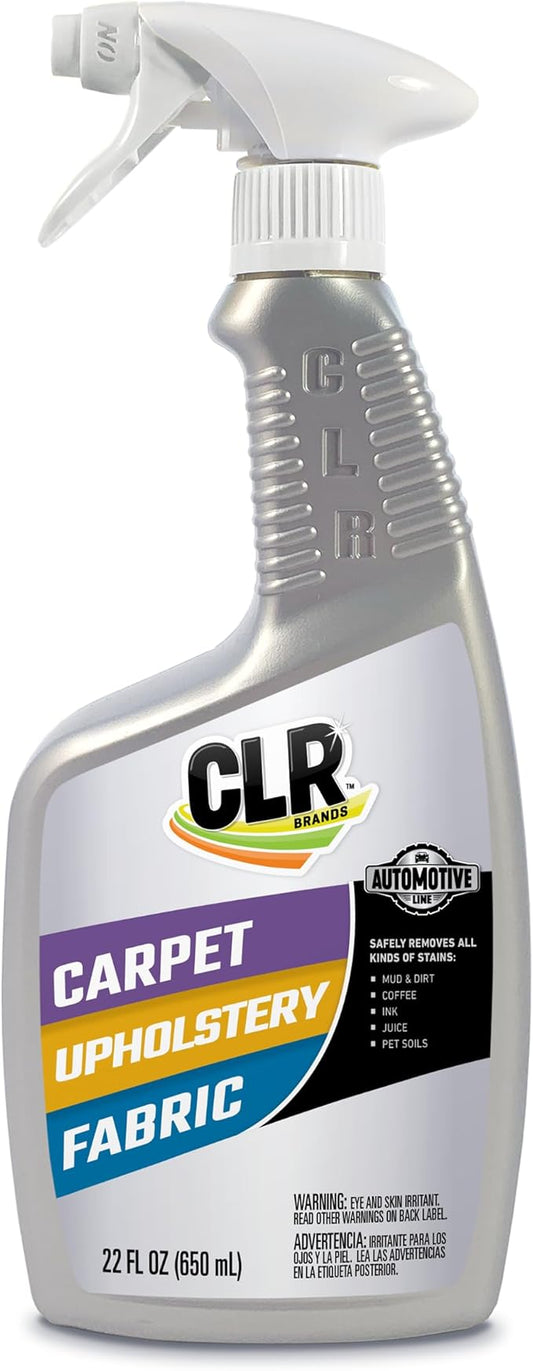 CLR Brands Automotive Carpet, Upholstery & Fabric Cleaner, 22 oz. Spray Bottle, Fast-Acting Stain Remover, Cleans Mud, Coffee, Ink, Blood and More, Automotive Carpet and Upholstery Cleaner