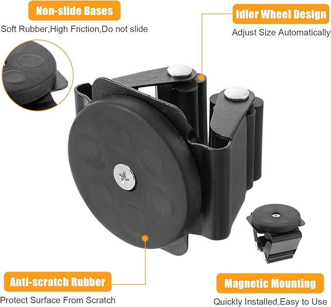 Magnetic Mop Broom Holder,4Pack Heavy Duty Magnetic Broom Holder for Cleaning Tools,D1.69” Strong Broom Mop Holder Wall Mount for Garage Kitchen Laundry Work Shop