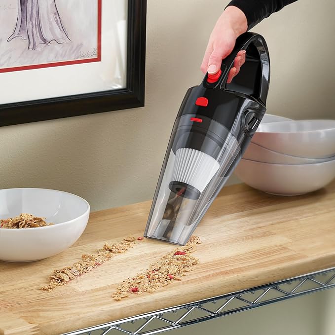 Rechargeable Powerful Handheld Vacuum Cleaner - Lightweight & Low Noise Cordless Vacuum Cleaner Hand Held, Quickly Clean Dust/Hair with Strong Suction