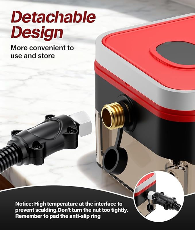 2026 Upgraded Steam Cleaner,10s Heat-Up,1.2L Tank, 6-Level Adjustable Handle,1500W Steamer for Cleaning, Portable Steamer for Cleaning with 20PCS Accessories, Steam Cleaner for Home,Car,Dirt