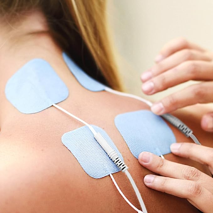 Santamedical TENS Unit Replacement Pads 2x2 40 Pcs Premium Reusable Electrode Pads - Self Adhesive Electro Therapy Patches for Electrical Stimulation - Non Irritating Stim Pads Design