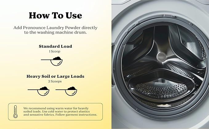 Pronounce Laundry Detergent Powder Alternative | Cleaner Ingredients. Safer for Sensitive Skin. Stain + Smell Fighting. With Essential Oils. HE Safe - 120 Loads (Lemon).