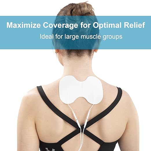 DOMAS TENS Unit Electrode Pads Large - 4x6 Inch for Back Pain Relief- Compatible with TENS 7000 and Other 2mm Pin Units - Reusable & Latex-Free 13 PCS