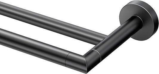 Gatco 4634MX Glam Double Towel Bar, Matte Black, 24 Inch, Double Bar