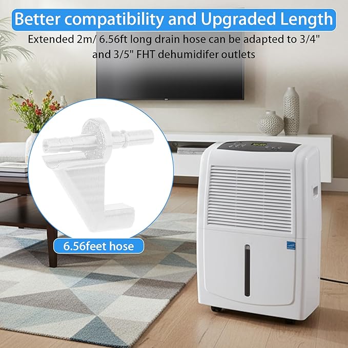 Dehumidifier Parts, Upgraded Dehumidifier Drain Adapter, Universal Fit AeonAir/Whirlpool/Idylis/Whynter RPD-702WP Units, Enhanced Drainage Efficiency (White)
