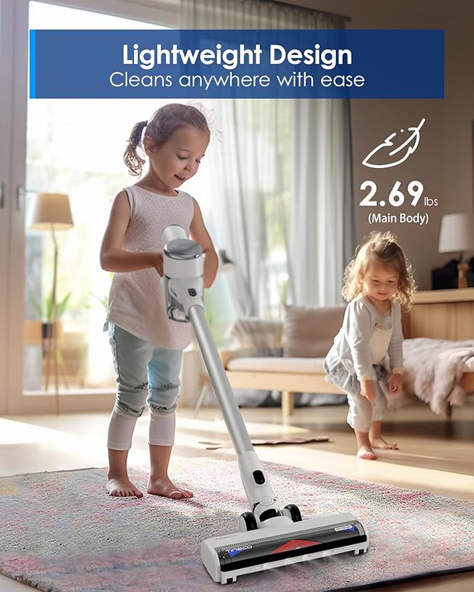 Tineco Pure ONE Station Cordless Vacuum Cleaner with 3L Auto Dust Base, Smart Stick Vacuum Cleaner Powerful Suction & Lightweight, ZeroTangle Brush for Hard Floor, Carpet & Pet Hair, White
