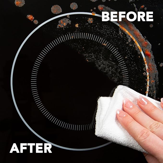 Weiman Daily Cooktop Cleaner with Microfiber Cloth Included for Glass Ceramic and Induction Cook Tops, 22oz