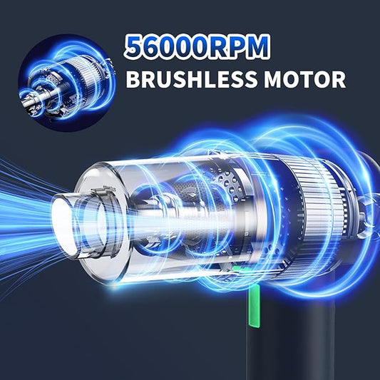 Car Vacuum Handheld Vacuum Portable Cordless, 18000Pa 5 in 1, 100W Brushless Motor, High Power Vacuum Cleaner with Window Breaker Hammer, LED Light, Multi-Nozzles for Car, Home, Pet, Office