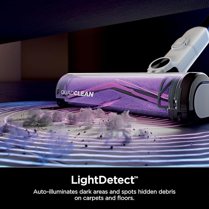 Shark IW1111 Detect Pro Cordless Stick HEPA Filter, QuadClean Multi-Surface Brushroll, Lightweight Vacuum, Includes 8" Crevice Tool, Up to 40-Minute Runtime, Dark Grey/Silver (Renewed)