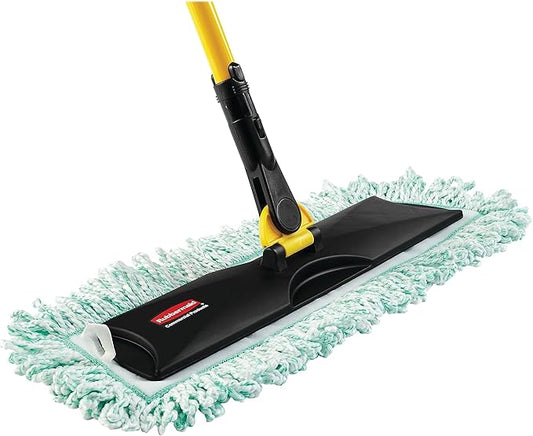 Rubbermaid Commercial Products HYGEN 36 inch Microfiber Dust Pad with Fringe, Green, For Janitorial/Professional Cleaners and Heavy-Duty industrial Cleaning/Dusting/Sweeping