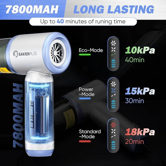 Mini Vacuum Cleaner, 3 in 1 Cordless Handheld Vacuum Cleaners, 18000Pa High Power Car Vacuum Cleaner with Brushless Motor,Adjustable Car Vaccum Portable Cordless for Cars,Desktop-Blue