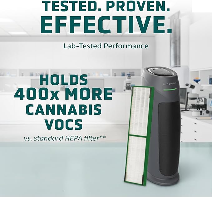 GermGuardian Cannabis Smoke Filter B, Genuine Air Purifier Replacement Filter, Designed to Capture Cannabis Smoke, Odors & Gases, fits AC4825, AC4300, AC4880 models, FLT420B