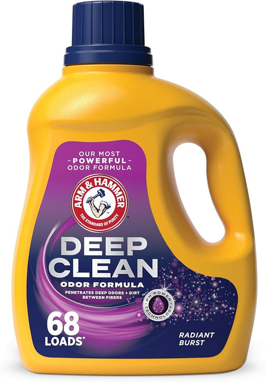 ARM & HAMMER Deep Clean Odor Formula, Liquid Laundry Detergent, 102 fl oz, 68 Loads