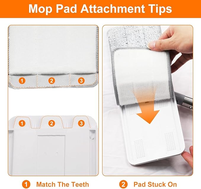 Flat Floor Mop and Bucket Set with Wringer, Flat Mops for Floor Cleaning, Wall Mop Cleaner with Long Handle, Hardwood Floor Mop with 3 Microfiber Pads (F)