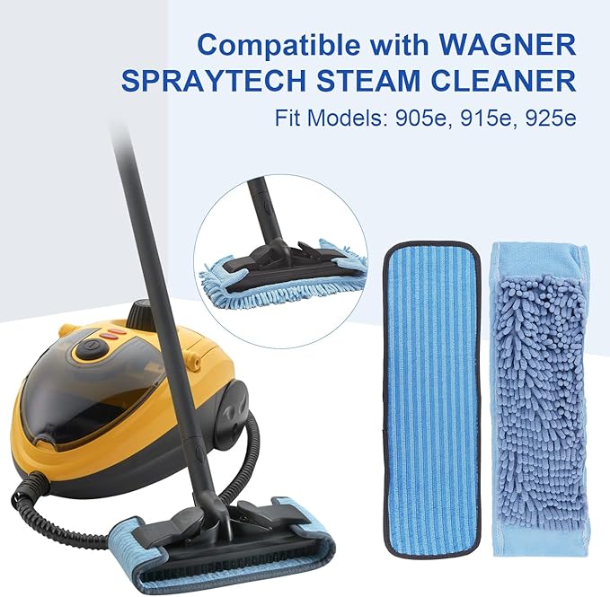 Microfiber Steam Mop Pads Compatible with Wagner Spraytech Steam Cleaner(905e, 915e, 925e), Washable & Reusable Microfiber Steam Mop Cloth