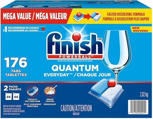 Finish Powerball Quantum Everyday Dishwasher Detergent Tablets, Mega Value Pack - 176 Count, 2.02 kg