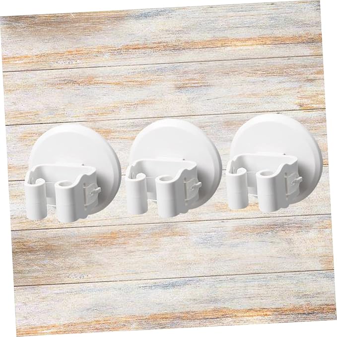 3pcs Mop and Broom Holder Wall-mounted Suction Cup Clamp Cleaning Tool Gripper