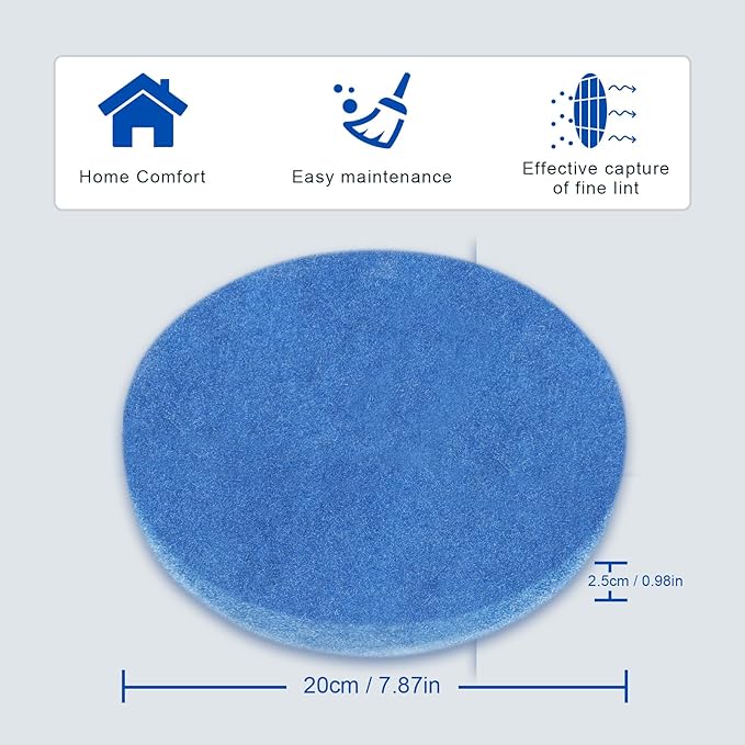 10 Pack Polyester Filter Replacement for Indoor Dryer Vent, Circular Replacement Filter Suitable for Kiss Core Indoor Dryer Vent, Dryer Lint Filter, Polyester Dryer Filter Replacement