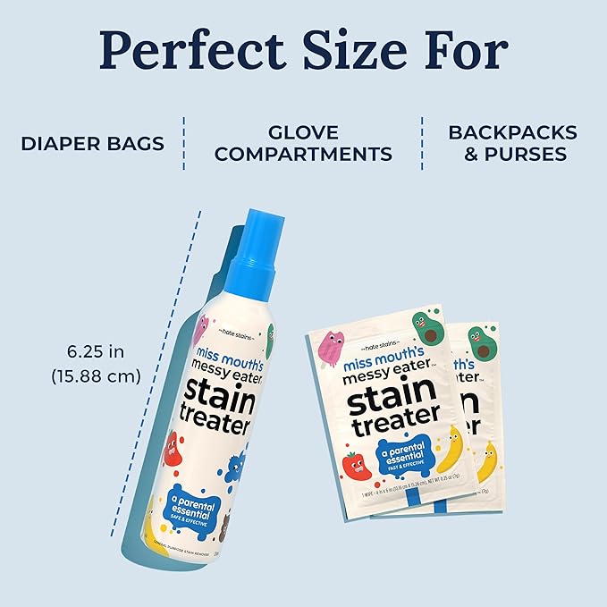 Miss Mouth's Messy Eater Stain Treater Spray - 4oz Stain Remover - Newborn & Baby Essentials - No Dry Cleaning Food, Grease, Coffee Off Laundry, Underwear, Fabric