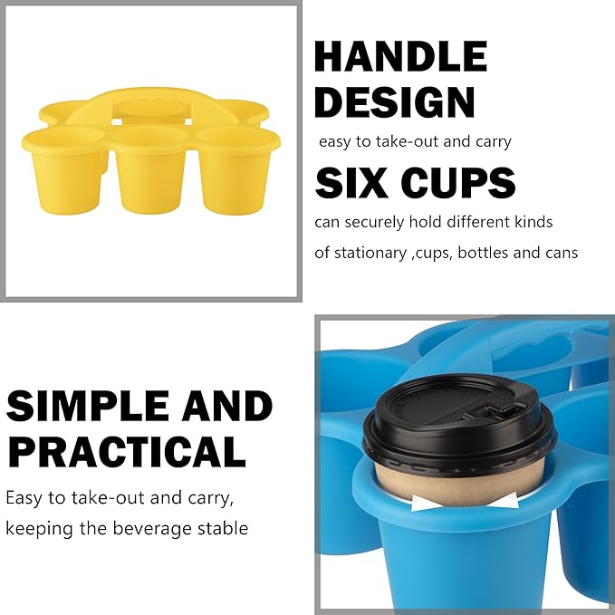 4 Pack Classroom Caddy For School,Kidsroom,Pencil Holder,Plastic Cup Caddy for Drink Delivery (Rainbow)
