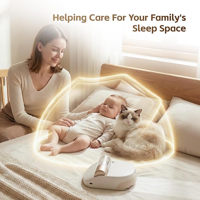 X1 Robot Bed Vacuum, Automatic Mattress Vacuum Cleaner with Intelligent Path Planning, UV-C Light, HEPA Filter, One-Click 100% Dust & Pet Hair Removal for Bed, Mattress, Sofa, Carpet