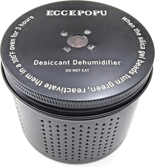 Gun Safe Dehumidifier 200g - Silica Gel Desiccant Canister, Moisture Absorber for Gun Cabinets & Safes, Protect 27 Cubic Feet, Black, Aluminum Shell