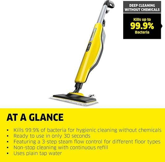 Kärcher - SC 3 EasyFix Steam Cleaner Steam Mop - Upright - For Hard Floors and Carpet - Rapid 30 Second Heat-Up