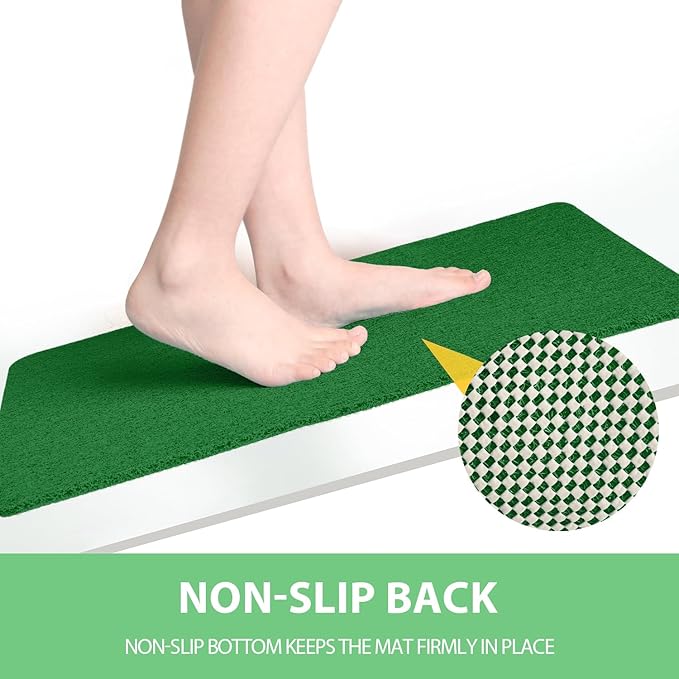 Non-Slip Bathtub Mat, Anti Slip Shower Mat, Fast Drying Bathtub Mats, Foot Scrubber Mat, Anti Slip Mat for Tub, Floor, Bathroom, Kitchen, Home, Hotel (Dark Green 40"×28")