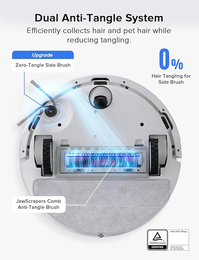 roborock Q7 L5 Robot Vacuum and Mop Combo, 8,000Pa Suction, Upgraded from Q5 Pro, Dual Anti-Tangle System, LiDAR Navigation, No-Go Zones, Self-Charging Robotic Vacuum Cleaner, White