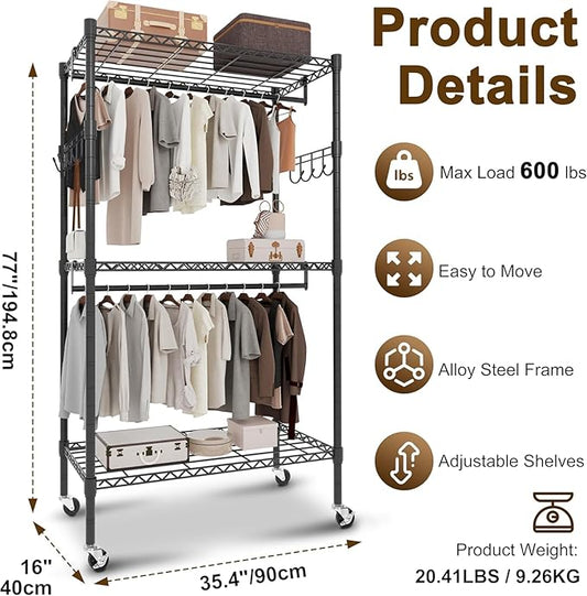 Whitmor Modern Industrial Wardrobe