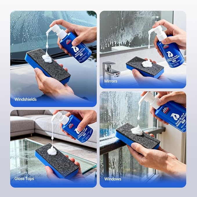 Glodway Glass,Mirror and Window Cleaner for Auto and Home Cleans,Streak-Free,Ammonia-Free,Tint-Safe,4.58 OZ