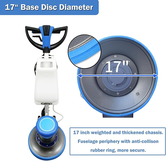 INTSUPERMAI Commercial Floor Buffer Industrial Floor Polisher Buffer Machine 17" Single Pad Tile Scrubber Burnisher Floor Scrubber Cleaner Heavy Duty Tile Scrubber 175rpm/min 110V