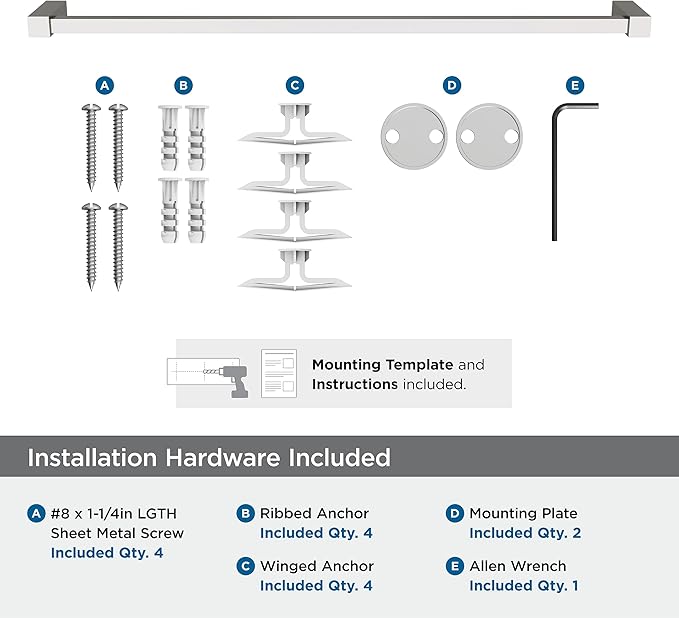 Amerock Monument Polished Nickel 24 inch (610mm) Towel Bar, BH36084PN