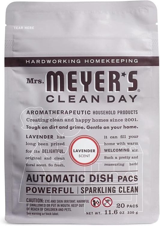 MRS. MEYER'S CLEAN DAY Automatic Dishwasher Pods, Lavender, 20 Count