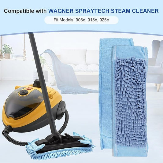 Microfiber Steam Mop Pads Compatible with Wagner Spraytech Steam Cleaner(905e, 915e, 925e), Washable & Reusable Microfiber Steam Mop Cloth(Chenille Pads)