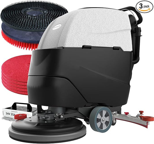 AF2217 Self-Propelled Floor Scrubber with Traction Drive, Complete Kit – 22" Path, 17-Gal, Lithium Battery, Heavy-Duty & High-Efficiency Cleaning for Warehouses, Schools, Hospitals, and Malls
